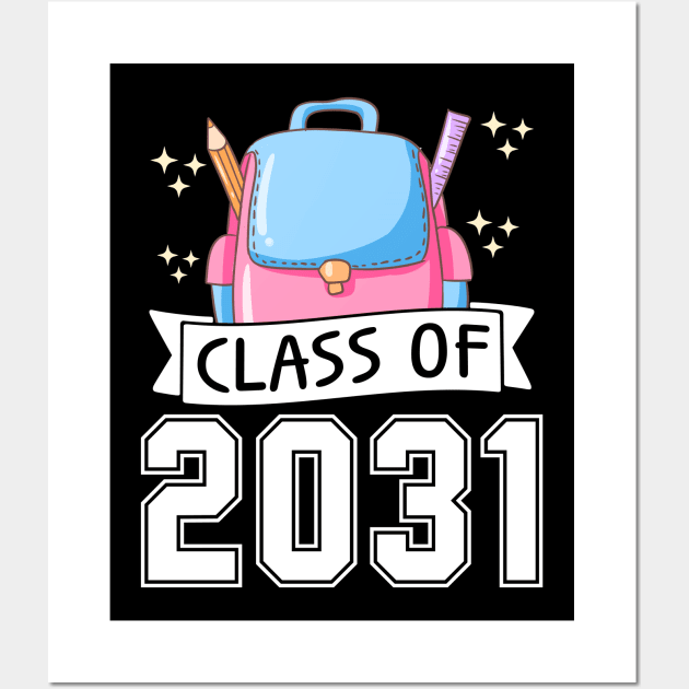 Class of 2031 Grow with me gift for kindergarten, preschool boys, girls and teachers Wall Art by BadDesignCo